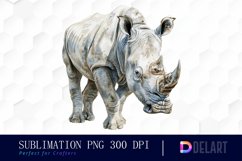 Rhinoceros Watercolor Clipart PNG Product Image 1