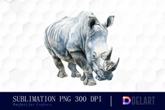 Rhinoceros Watercolor Sublimation Art Product Image 1