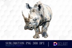 Rhinoceros Watercolor Clipart Product Image 1