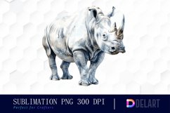 Rhinoceros Watercolor Clipart Product Image 1