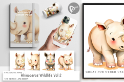 Digital Paper Rhinoceros Wildlife Product Image 1