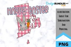 Sublimation Happy Easter State - Rhode Island - Rabbit Product Image 1