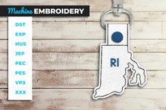 Rhode Island Shaped Key Fob - ITH Embroidery Project Product Image 1