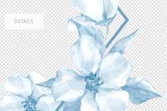 Rhombus Blue Watercolor Floral Frame PNG Product Image 2