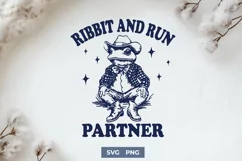 Ribbit and Run Partner SVG PNG | Cowboy Frog Western Clipart Product Image 1
