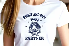 Ribbit and Run Partner SVG PNG | Cowboy Frog Western Clipart Product Image 3