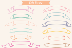 Ribbon Banner Color, Hand Drawn Decorative Element, Scroll Product Image 8