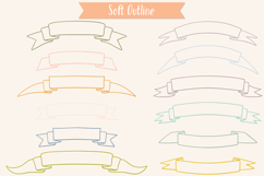 Ribbon Banner Color, Hand Drawn Decorative Element, Scroll Product Image 9