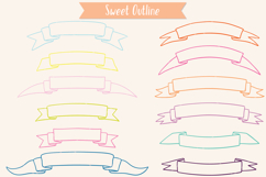 Ribbon Banner Color, Hand Drawn Decorative Element, Scroll Product Image 10