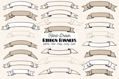 Ribbon Banner, Hand Drawn Decorative Element, Vintage Scroll Product Image 1