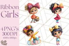 Oversized Bow Young Girl PNG Clipart Kids Fashion Graphics Product Image 1