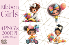 Oversized Bow Young Girl PNG Clipart Kids Fashion Graphics Product Image 1