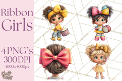 Oversized Bow Young Girl PNG Clipart Kids Fashion Graphics Product Image 1