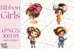 Oversized Bow Young Girl PNG Clipart Kids Fashion Graphics Product Image 1