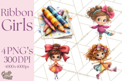 Oversized Bow Young Girl PNG Clipart Kids Fashion Graphics Product Image 1