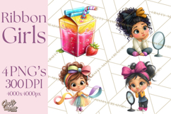 Oversized Bow Young Girl PNG Clipart Kids Fashion Graphics Product Image 1