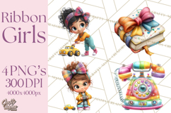 Oversized Bow Young Girl PNG Clipart Kids Fashion Graphics Product Image 1