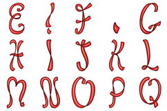 Ribbon Letters Font Hand Drawn Swirly Lettering ABC PNG SVG Type by Squeeb Creative