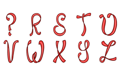 Ribbon Letters Font Hand Drawn Swirly Lettering ABC PNG SVG Product Image 4