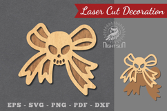 Ribbon Skull Laser Cut Decoration Product Image 1