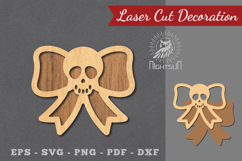Ribbon Skull Laser Cut Decoration Product Image 1