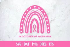 In October we wear pink SVG. Breast cancer awareness month Product Image 1
