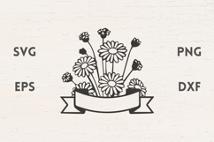 Ribbon with Flowers SVG Product Image 1