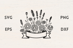 Banner with daisies SVG Product Image 1