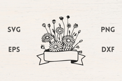 Banner with wild flowers SVG Product Image 1