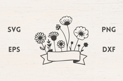 Ribbon with Flowers 2 SVG Product Image 1