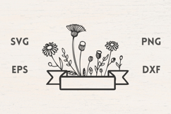 Ribbon with Dandelions SVG Product Image 1