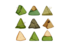 Traditional zongzi sticky rice dumplings celebrating dragon Product Image 1