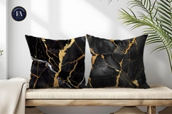 Rich Black Liquid Marble Digital Paper Product Image 2