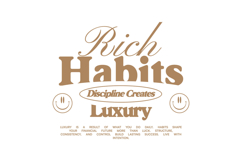 Rich Habits Typography Quotes T-shirt Design Product Image 1