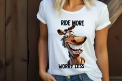 Funny Horse Print | Ride More Worry Less Funny Horse PNG Product Image 2
