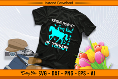 Riding Horses My Kind of Therapy SVG Design Product Image 2