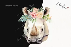 Rhino With Flower Crown PNG | Spring PNG Product Image 2