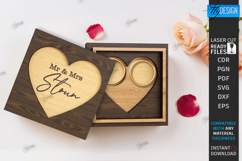 Wedding Ring Box Laser Cut | Jewelry Box | Wedding Day SVG Product Image 1