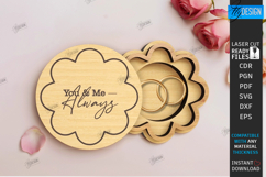 Wedding Ring Box Laser Cut | Jewelry Box | Wedding Day SVG Product Image 1
