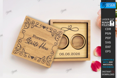 Wedding Ring Boxes Laser Cut Bundle|Jewelry Box|Wedding Day Product Image 15