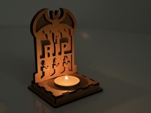 RIP Tombstone Candle Holder - Halloween Tea Light Lantern Product Image 2