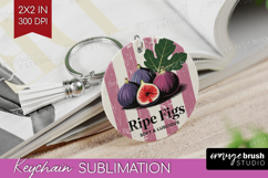 Ripe Fig Vintage Fruit Keychain PNG Summer Keychain Product Image 1