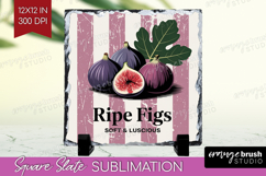 Ripe Fig Vintage Fruit Slate PNG Summer Square Slate Product Image 1