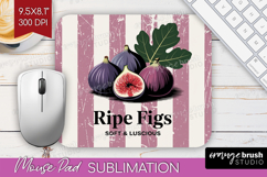 Ripe Fig Vintage Fruit Mouse Pad Sublimation Summer Mousepad Product Image 1