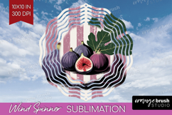 Ripe Fig Vintage Fruit Wind Spinner Sublimation PNG Summer Product Image 1