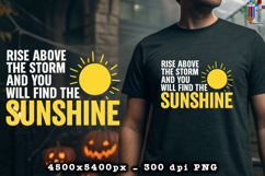 Rise Above the Storm PNG Motivational Sunshine Quote Design