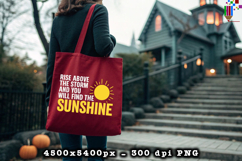 Rise Above the Storm PNG Motivational Sunshine Quote Design