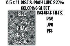 Rise and Pray Luke 22:46 Christian Mandala Coloring Sheet Product Image 1