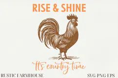 Rustic Farmhouse Line Art Clipart | SVG & PNG Product Image 1