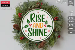 Rise And Shine SVG | Christmas Round Sign SVG | Xmas SVG Product Image 2